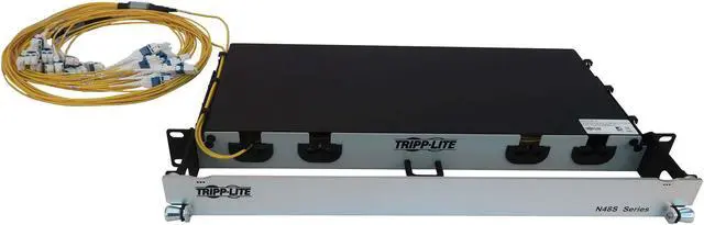 Alt view image 4 of 8 - Preloaded Fiber Panel 1U 2x 12x LC/LC M/M 24F Trunk OS2 SMF 20M
