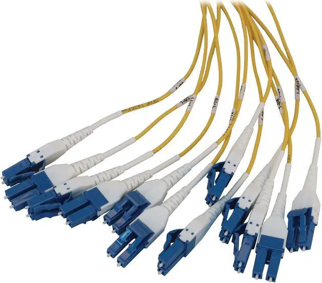 Alt view image 8 of 8 - Preloaded Fiber Panel 1U 2x 12x LC/LC M/M 24F Trunk OS2 SMF 20M