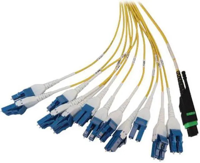 Alt view image 8 of 8 - Preloaded Fiber Panel 1U 2x24F MTP/MPO-AC 12xLC F/M OS2 SMF 20M