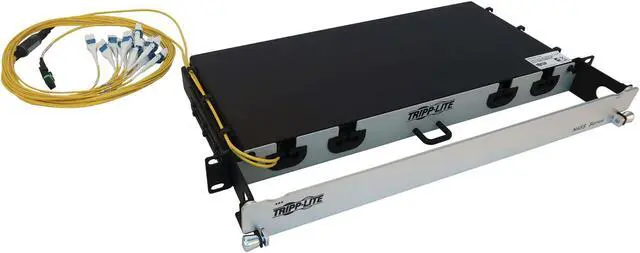 Alt view image 4 of 8 - Preloaded Fiber Panel 1U 2x 3x8F MTP/MPO-APC F/F OS2 SMF 20M