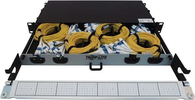 Alt view image 3 of 7 - Preloaded Fiber Panel 1U 4x 8x LC/LC M/M 16F Trunk OS2 SMF 10M