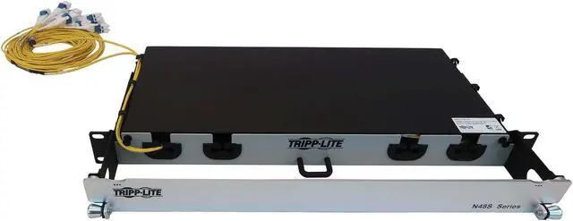 Alt view image 4 of 7 - Preloaded Fiber Panel 1U 4x 8x LC/LC M/M 16F Trunk OS2 SMF 10M