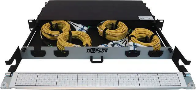 Alt view image 3 of 4 - Preloaded Fiber Panel 1U 4x12F MTP/MPO-APC 4xLC F/M OS2 SMF 10M