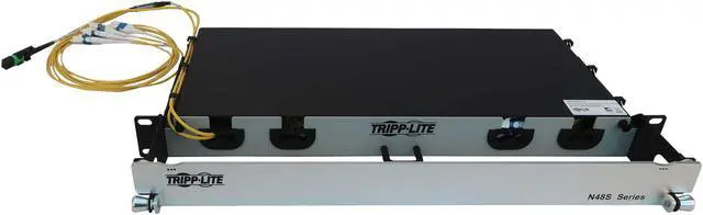 Alt view image 4 of 4 - Preloaded Fiber Panel 1U 6x 4x LC/LC M/M 8F Trunk OS2 SMF 10M