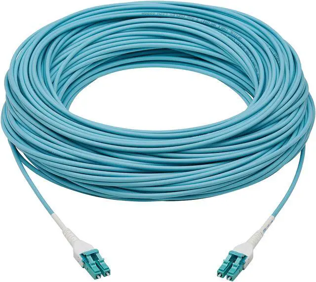 Alt view image 2 of 4 - Fiber Cable 100G MMF Duplex 50/125 OM4 LC/LC Armored Aqua 30M