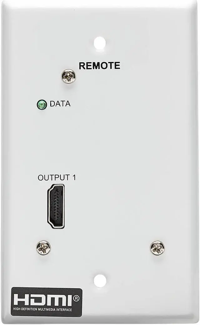 Alt view image 2 of 8 - HDMI Over Cat6 Receiver 1-Port Wall Plate 4K 60Hz HDR 4:4:4 PoC