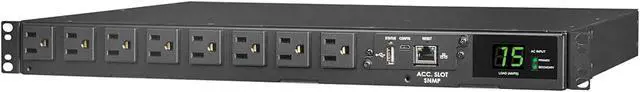 Alt view image 3 of 7 - Tripp Lite PDU ATS/Monitored 120V 1.44kW 15A 8 5-15R Dual 5-15P 12ft Cords