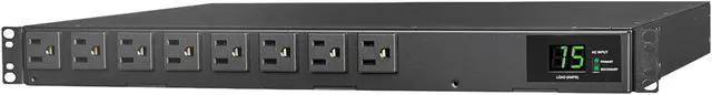 Alt view image 4 of 7 - Tripp Lite PDU ATS / Metered 120V 1.44kW 15A 8 5-15R Dual 5-15P 12ft Cords