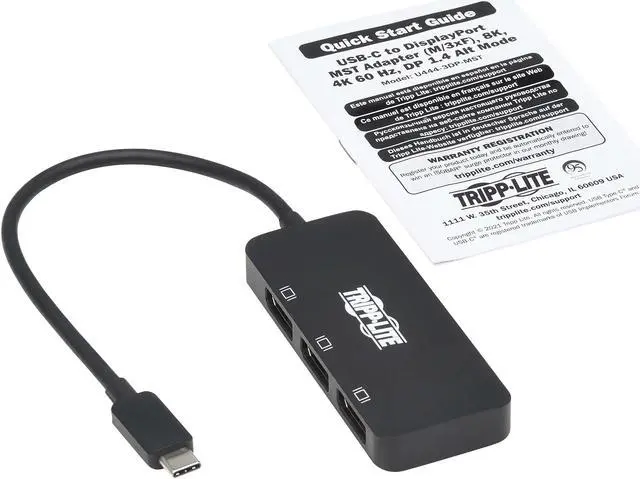 Alt view image 8 of 8 - Tripp Lite USB C Adapter Triple Display 4K 60Hz DisplayPort 8K HDR 4:4:4