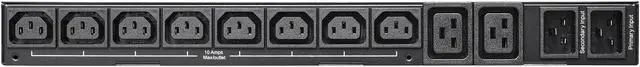 Alt view image 4 of 5 - Tripp Lite PDUMH20HVATS Switched, Metered 200; 208; 220; 230; 240 20A 12 ft PDU ATS/Metered 200-240V 8 C13 2 C19 Dual C20 12ft Cords 1URM