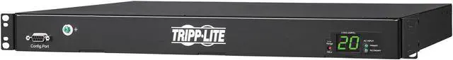 Alt view image 3 of 5 - Tripp Lite PDUMH20HVATS Switched, Metered 200; 208; 220; 230; 240 20A 12 ft PDU ATS/Metered 200-240V 8 C13 2 C19 Dual C20 12ft Cords 1URM