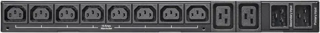 Alt view image 4 of 5 - Tripp Lite PDUMNH20HVAT1 Auto-Transfer Switch; Metered; Monitored 200; 208; 220; 230; 240 20A 12 ft PDU ATS/Metered 200-240V 8 C13 2 C19 Dual C20 Network Card 1URM