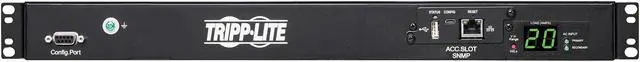 Alt view image 2 of 5 - Tripp Lite PDUMNH20HVAT1 Auto-Transfer Switch; Metered; Monitored 200; 208; 220; 230; 240 20A 12 ft PDU ATS/Metered 200-240V 8 C13 2 C19 Dual C20 Network Card 1URM