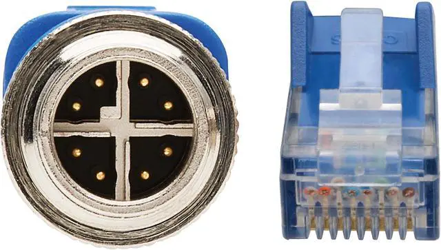 Alt view image 3 of 5 - TRIPP LITE Ethernet Cable M12 XCode Cat6 1G UTP CMR-LP PoE M12 RJ45 M/M 5M