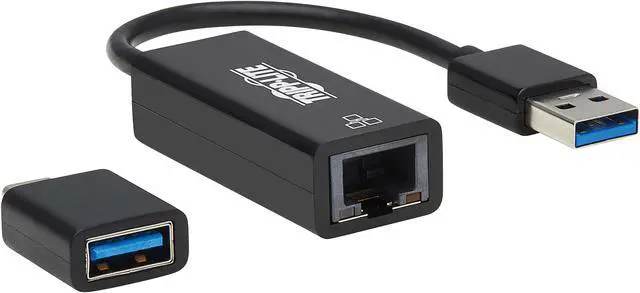 Main image of Tripp Lite USB C USB-A to RJ45 Gigabit Ethernet Network Adapter 2xM/F Black
