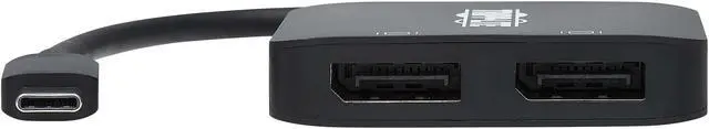 Alt view image 2 of 8 - Tripp Lite USB C Adapter Dual-Display 4K60Hz DisplayPort 8K HDR 4:4:4 Black