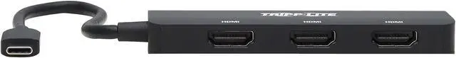 Alt view image 2 of 8 - Tripp Lite USB C Adapter Triple Display 4K60Hz HDMI HDR 4:4:4 HDCP2.2 Black