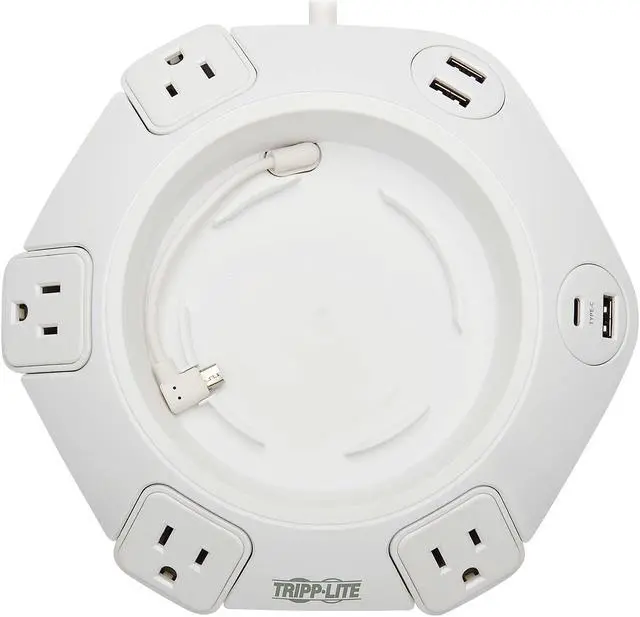 Alt view image 4 of 8 - TRIPP LITE Safe-IT Conference Surge Protector 4 Rotating Outlet USB C USB-A