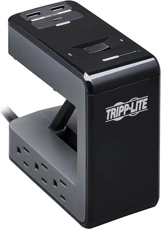 Main image of TRIPP LITE Safe-IT Clamp Surge Protector 6Outlet 5-15R 3 USB Ports 8ft Cord
