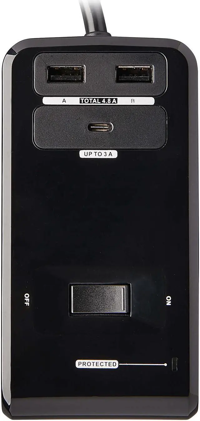 Alt view image 5 of 8 - TRIPP LITE Safe-IT Clamp Surge Protector 6Outlet 5-15R 3 USB Ports 8ft Cord