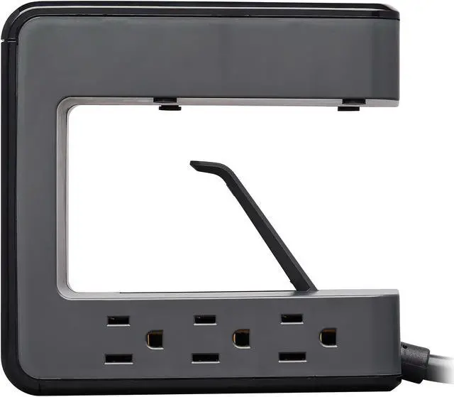 Alt view image 7 of 8 - TRIPP LITE Safe-IT Clamp Surge Protector 6Outlet 5-15R 3 USB Ports 8ft Cord