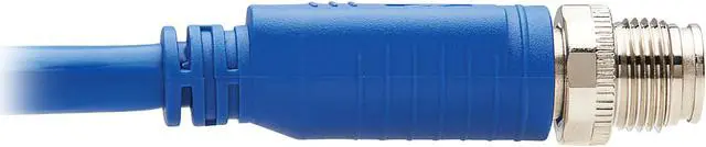 Alt view image 4 of 5 - Tripp Lite M12 X-Code Cat6a Shielded Ethernet Cable, M12/RJ45 Cable, 10G F/UTP CMR-LP (M/M), IP68, 60W Power over Ethernet, Blue, 3.3 Feet / 1 Meter (NM12-6A2-01M-BL)