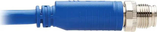 Alt view image 4 of 5 - Tripp Lite M12 X-Code Cat6a Shielded Ethernet Cable, M12/RJ45 Cable, 10G F/UTP CMR-LP (M/M), IP68, 60W Power over Ethernet, Blue, 6.6 Feet / 2 Meters (NM12-6A2-02M-BL)