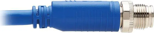Alt view image 4 of 5 - Tripp Lite M12 X-Code Cat6a Shielded Ethernet Cable, M12/RJ45 Cable, 10G F/UTP CMR-LP (M/M), IP68, 60W Power over Ethernet, Blue, 32.8 Feet / 10 Meters (NM12-6A2-10M-BL)