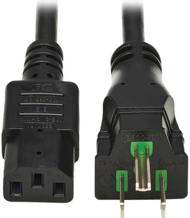 Main image of Tripp Lite Safe-IT Antibacterial Hospital-Grade Power Cord Medical, 5-15P to C13, Green Dot, 13A, 125V, 16 AWG, 6ft / 1.8M Cord (P006AB-006-HG)