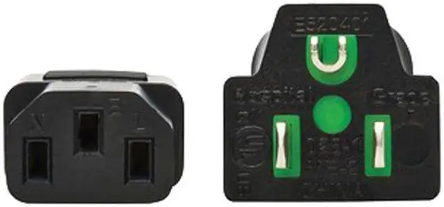 Alt view image 3 of 5 - Tripp Lite Safe-IT Antibacterial Hospital-Grade Power Cord Medical, 5-15P to C13, Green Dot, 13A, 125V, 16 AWG, 6ft / 1.8M Cord (P006AB-006-HG)