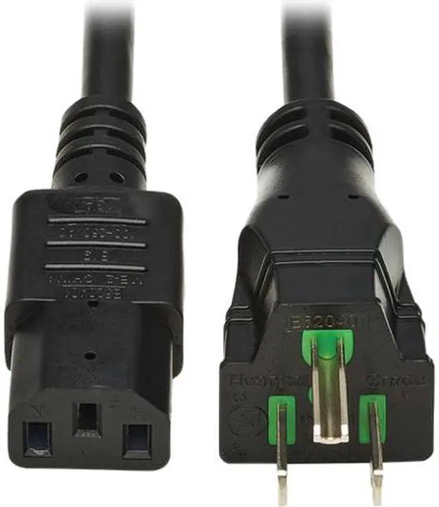 Main image of Tripp Lite Safe-IT Antibacterial Hospital-Grade Power Cord Medical, 5-15P to C13, Green Dot, 13A, 125V, 16 AWG, 10ft / 3.3M Cord (P006AB-010-HG)