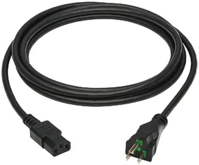Alt view image 2 of 5 - Tripp Lite Safe-IT Antibacterial Hospital-Grade Power Cord Medical, 5-15P to C13, Green Dot, 13A, 125V, 16 AWG, 10ft / 3.3M Cord (P006AB-010-HG)