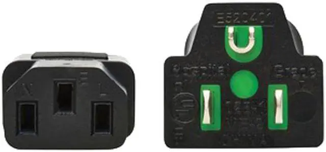 Alt view image 3 of 5 - Tripp Lite Safe-IT Antibacterial Hospital-Grade Power Cord Medical, 5-15P to C13, Green Dot, 13A, 125V, 16 AWG, 10ft / 3.3M Cord (P006AB-010-HG)