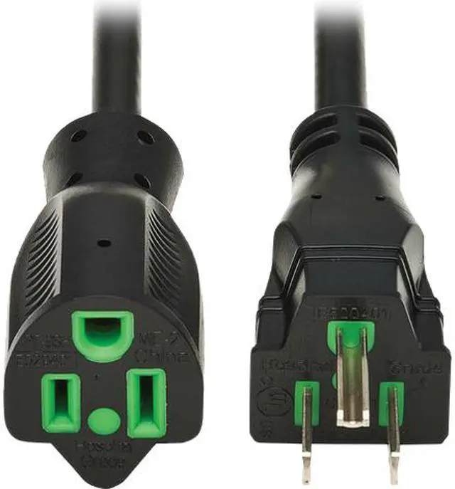 Main image of Tripp Lite Safe-IT Antibacterial Hospital-Grade Power Cord Medical Grade, 5-15P to 5-15R, Green Dot, 13A, 125V, 16 AWG, 6ft / 1.8M Cord (P022AB-006-HG)