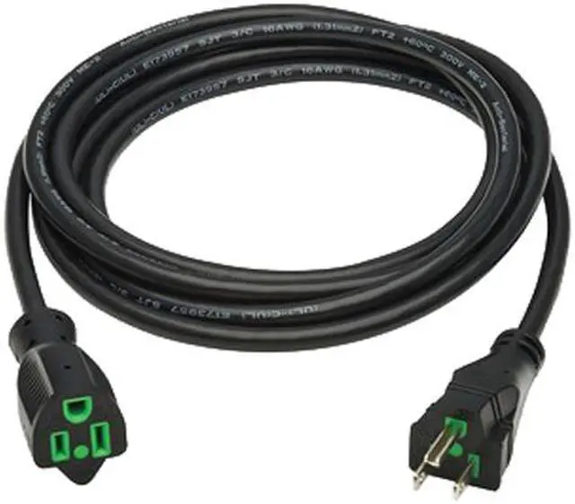 Alt view image 2 of 5 - Tripp Lite Safe-IT Antibacterial Hospital-Grade Power Cord Medical Grade, 5-15P to 5-15R, Green Dot, 13A, 125V, 16 AWG, 6ft / 1.8M Cord (P022AB-006-HG)