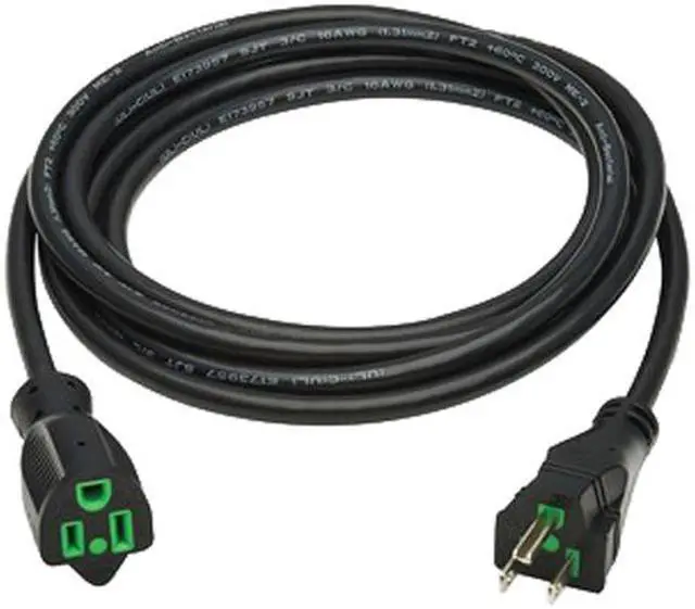 Alt view image 2 of 5 - Tripp Lite Safe-IT Antibacterial Hospital-Grade Power Cord Medical Grade, 5-15P to 5-15R, Green Dot, 13A, 125V, 16 AWG, 10ft / 3.3M Cord (P022AB-010-HG)