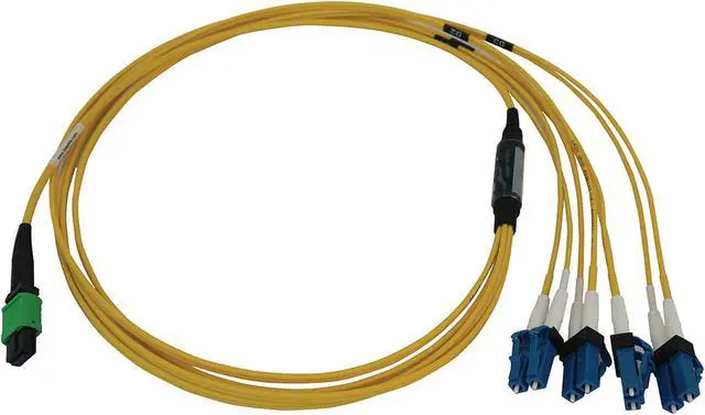 Alt view image 2 of 5 - Tripp Lite Single Mode Fiber Patch Cable, 9/125 OS2 MPO to 4x Switchable LC Duplex (F/M APC-UPC), 8 Fiber, Yellow, LSZH Jacket, 1 Meter / 3.3 Feet (N390X-01M-8L-AP)