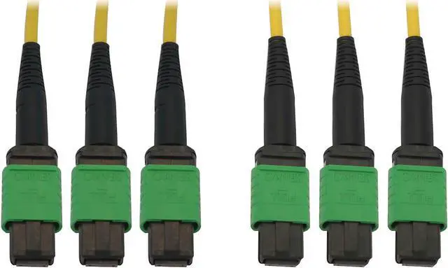 Main image of Tripp Lite Single Mode Fiber Patch Cable, 9/125 OS2 3x8F MPO-3x8F MPO (F/F APC), 24 Fiber, Yellow, OFNR Jacket, 45 Meters / 147.6 Feet (N392B-45M-3X8AP)