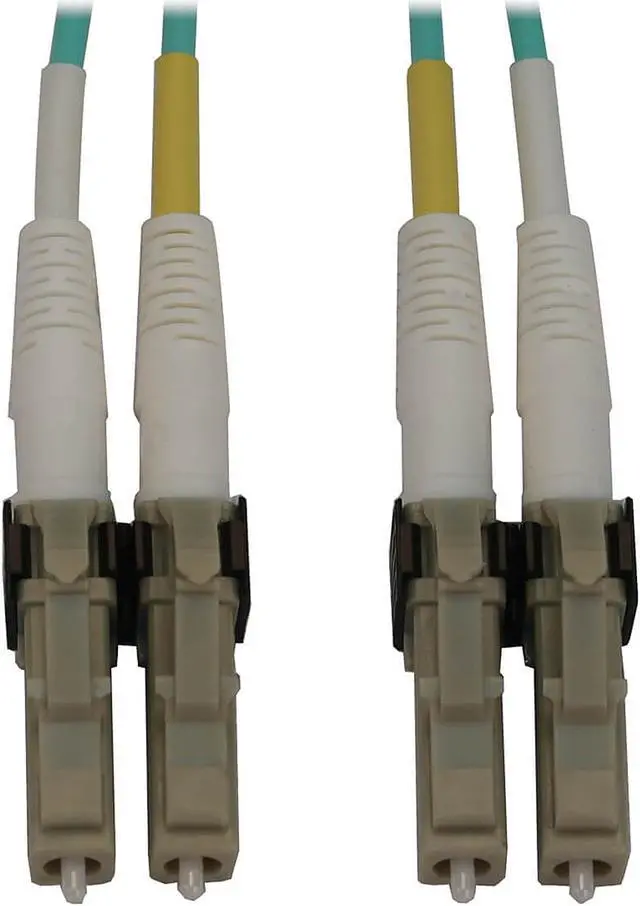 Main image of Tripp Lite Switchable Fiber Cable, 400G Duplex Multimode 50/125 OM3 (LC Duplex-PC/LC Duplex-PC), Round LSZH Jacket, Aqua, 1 Meter / 3.3 Feet (N820X-01M)