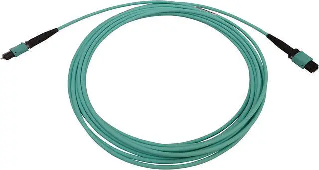 Alt view image 2 of 5 - Tripp Lite Multimode Fiber Optic Cable, 50/125 OM3 MTP/MPO (M/F), 12 Fiber, 40/100/400GbE, Aqua, 5 Meters / 16.8 Feet (N842B-05M-12-MF)