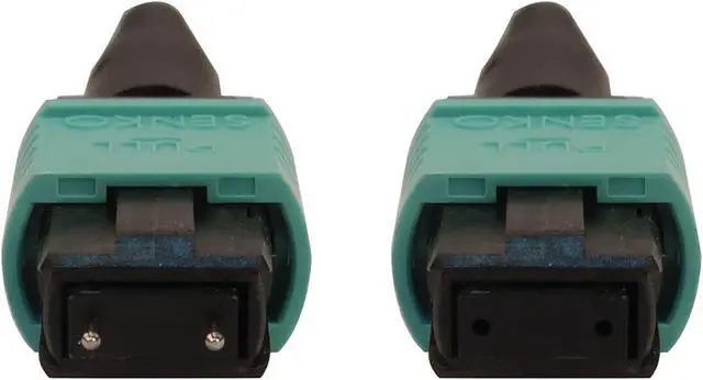Alt view image 3 of 5 - Tripp Lite Multimode Fiber Optic Cable, 50/125 OM3 MTP/MPO (M/F), 12 Fiber, 40/100/400GbE, Aqua, 5 Meters / 16.8 Feet (N842B-05M-12-MF)