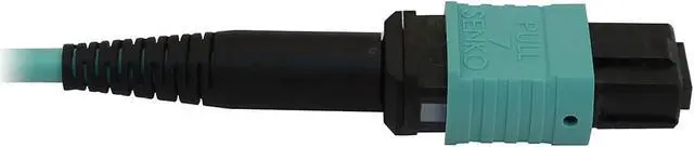 Alt view image 4 of 5 - Tripp Lite Multimode Fiber Optic Cable, 50/125 OM3 MTP/MPO (M/F), 12 Fiber, 40/100/400GbE, Aqua, 5 Meters / 16.8 Feet (N842B-05M-12-MF)