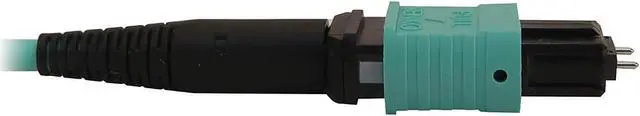 Alt view image 5 of 5 - Tripp Lite Multimode Fiber Optic Cable, 50/125 OM3 MTP/MPO (M/F), 12 Fiber, 40/100/400GbE, Aqua, 5 Meters / 16.8 Feet (N842B-05M-12-MF)