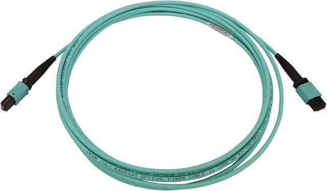 Alt view image 2 of 4 - Tripp Lite Multimode Fiber Patch Cable, 50/125 OM3 MTP/MPO (F/F), 12 Fiber, 40/100/400GbE, Aqua LSZH Jacket, 3 Meters / 9.8 Feet (N844B-03M-12-P)