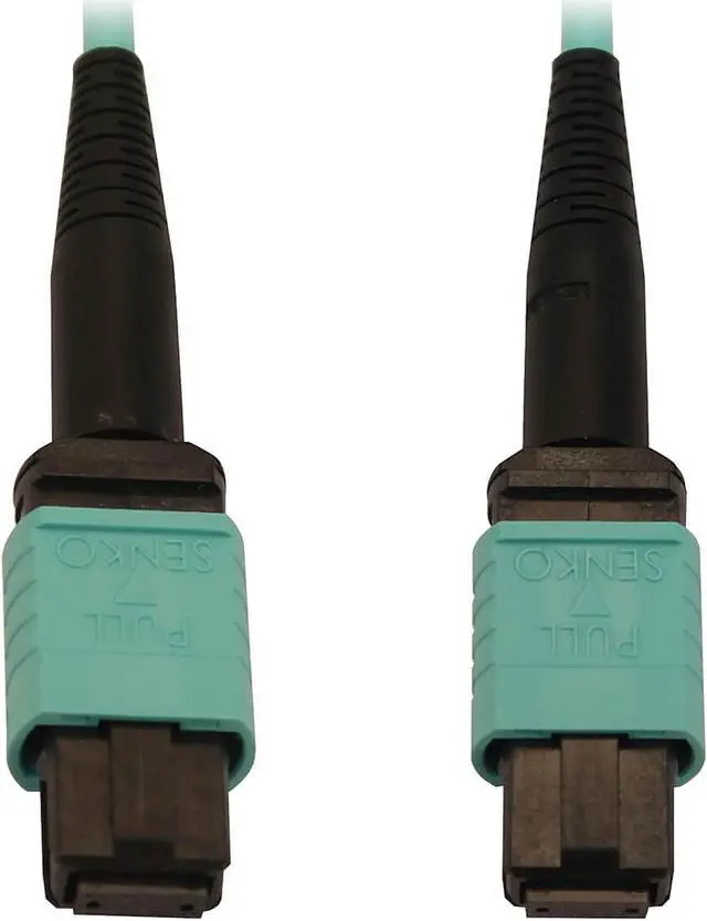 Main image of Tripp Lite Multimode Fiber Patch Cable, 50/125 OM3 MTP/MPO (F/F), 12 Fiber, 40/100/400GbE, Aqua LSZH Jacket, 5 Meters / 16.4 Feet (N844B-05M-12-P)