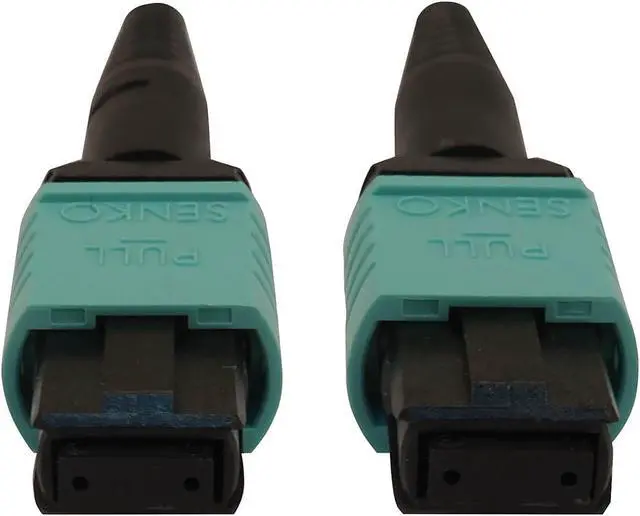 Alt view image 3 of 4 - Tripp Lite Multimode Fiber Patch Cable, 50/125 OM3 MTP/MPO (F/F), 12 Fiber, 40/100/400GbE, Aqua LSZH Jacket, 5 Meters / 16.4 Feet (N844B-05M-12-P)