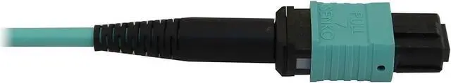 Alt view image 4 of 5 - Tripp Lite Switchable Fiber Patch Cable, 50/125 OM3 MTP/MPO to 4x Duplex LC (F/M), 12 Fiber, 40/100/400GbE, LSZH Jacket, Aqua, 5 Meters / 16.4 Feet (N844X-05M-8L-P)