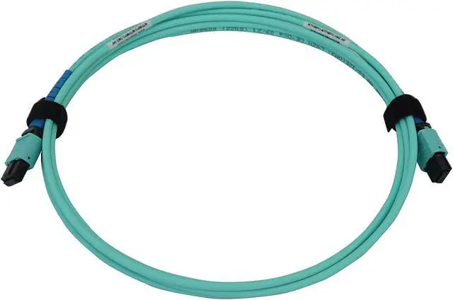 Alt view image 2 of 4 - Tripp Lite Multimode Fiber Patch Cable, 50/125 OM3 MTP/MPO (F/F), 24 Fiber, 40/100/400GbE, LSZH Jacket, Aqua, 2 Meters / 6.6 Feet (N846B-02M-24-P)