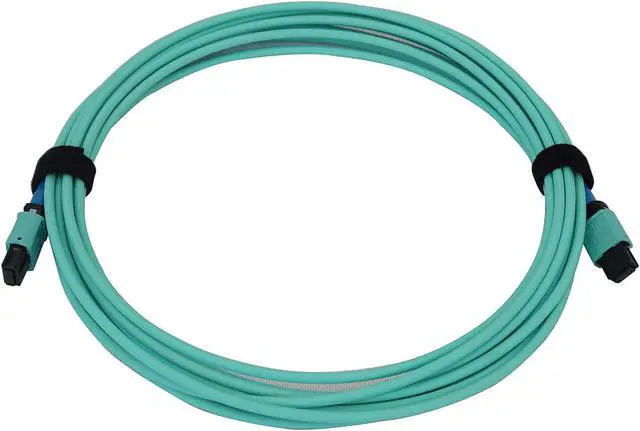 Alt view image 2 of 4 - Tripp Lite Multimode Fiber Patch Cable, 50/125 OM3 MTP/MPO (F/F), 24 Fiber, 40/100/400GbE, LSZH Jacket, Aqua, 5 Meters / 16.4 Feet (N846B-05M-24-P)