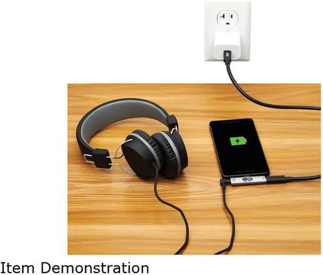 Alt view image 8 of 8 - Tripp Lite USB-C to 3.5 mm Headphone Jack Adapter for Hi-Res Stereo Audio - PD 3.0 and QC 2.0 Charging, Silver (U437-001-C-V2)